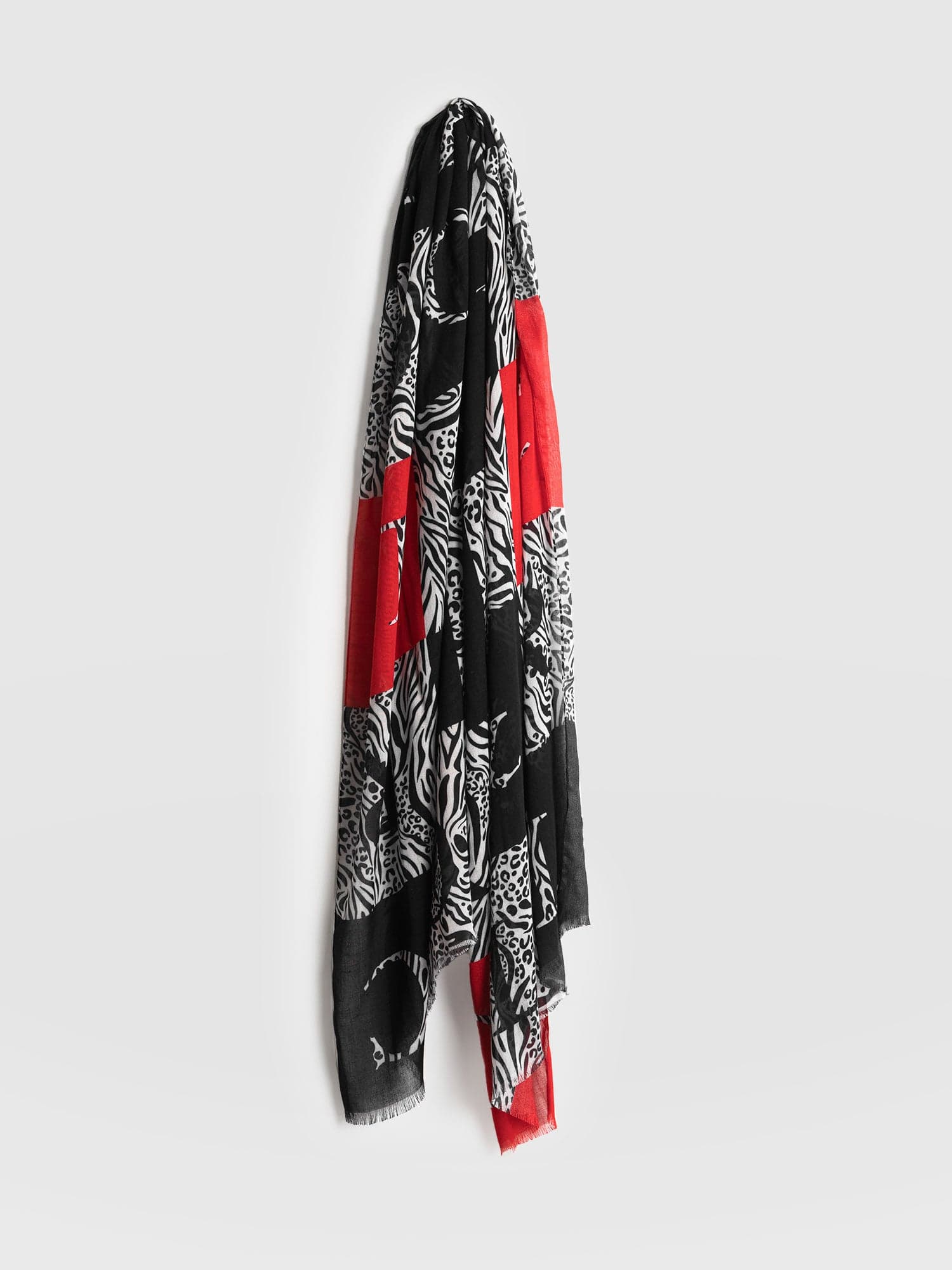 Rock Checker Print Scarf - Red/Black